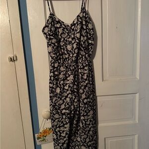 Elegant Black and White Floral Jumpsuit